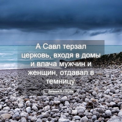 Picture 05 - Деяния 8:3 RUSV - А Савл терзал церковь, - Bible Verse Picture