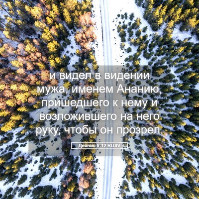 Picture 05 - Деяния 9:12 RUSV - и видел в видении мужа, - Bible Verse Picture