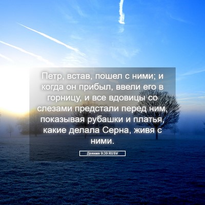 Picture 05 - Деяния 9:39 RUSV - Петр, встав, пошел с ними; и - Bible Verse Picture