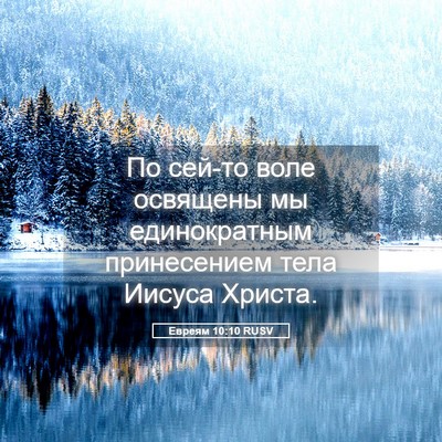 Picture 05 - Евреям 10:10 RUSV - По сей-то воле освящены мы - Bible Verse Picture