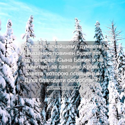 Picture 05 - Евреям 10:29 RUSV - то сколь тягчайшему, - Bible Verse Picture