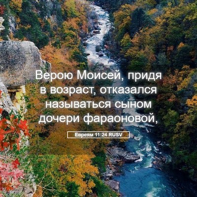 Picture 05 - Евреям 11:24 RUSV - Верою Моисей, придя в - Bible Verse Picture