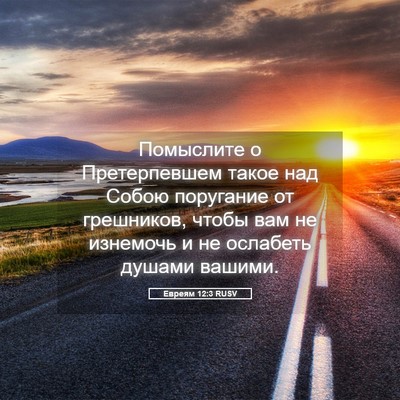 Picture 05 - Евреям 12:3 RUSV - Помыслите о Претерпевшем - Bible Verse Picture