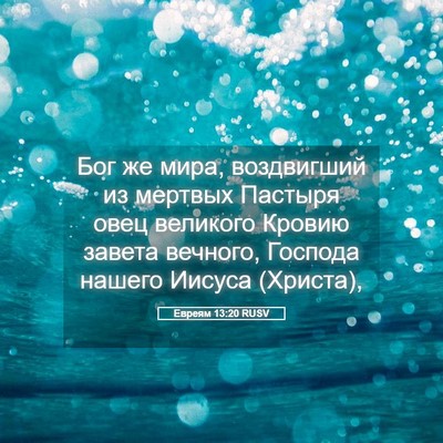 Picture 05 - Евреям 13:20 RUSV - Бог же мира, воздвигший из - Bible Verse Picture