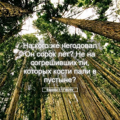 Picture 05 - Евреям 3:17 RUSV - На кого же негодовал Он - Bible Verse Picture