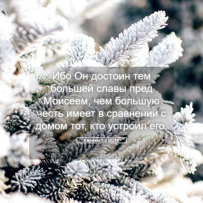 Picture 05 - Евреям 3:3 RUSV - Ибо Он достоин тем большей - Bible Verse Picture