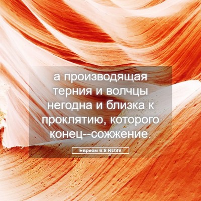 Picture 05 - Евреям 6:8 RUSV - а производящая терния и - Bible Verse Picture