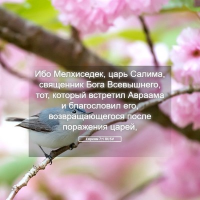 Picture 05 - Евреям 7:1 RUSV - Ибо Мелхиседек, царь - Bible Verse Picture