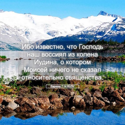 Picture 05 - Евреям 7:14 RUSV - Ибо известно, что Господь - Bible Verse Picture