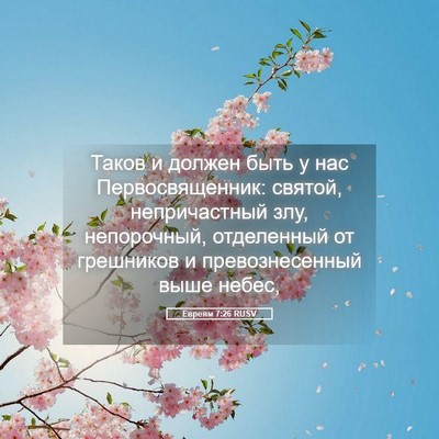 Picture 05 - Евреям 7:26 RUSV - Таков и должен быть у нас - Bible Verse Picture