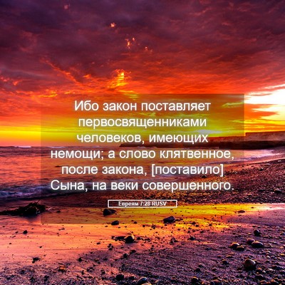 Picture 05 - Евреям 7:28 RUSV - Ибо закон поставляет - Bible Verse Picture