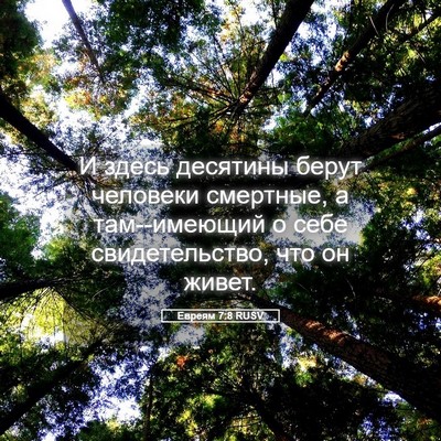 Picture 05 - Евреям 7:8 RUSV - И здесь десятины берут - Bible Verse Picture
