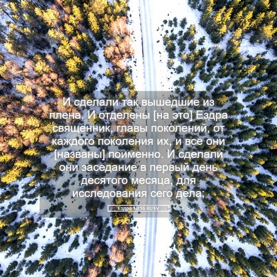Picture 05 - Ездра 10:16 RUSV - И сделали так вышедшие из - Bible Verse Picture