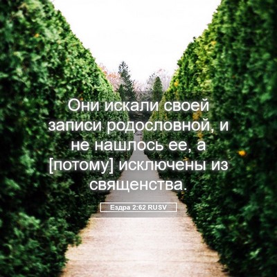 Picture 05 - Ездра 2:62 RUSV - Они искали своей записи - Bible Verse Picture