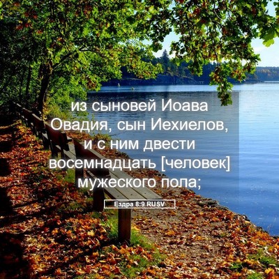 Picture 05 - Ездра 8:9 RUSV - из сыновей Иоава Овадия, - Bible Verse Picture