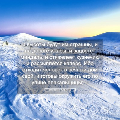 Picture 05 - Екклесиаст 12:5 RUSV - и высоты будут им страшны, - Bible Verse Picture