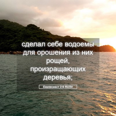 Picture 05 - Екклесиаст 2:6 RUSV - сделал себе водоемы для - Bible Verse Picture