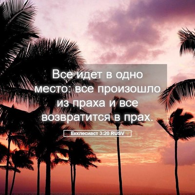 Picture 05 - Екклесиаст 3:20 RUSV - Все идет в одно место: все - Bible Verse Picture