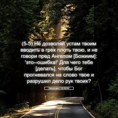 Picture 05 - Екклесиаст 5:6 RUSV - (5-5) Не дозволяй устам твоим - Bible Verse Picture