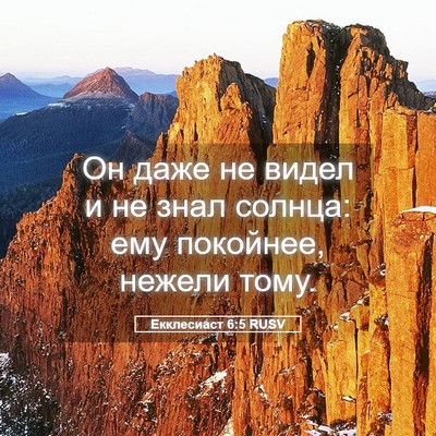 Picture 05 - Екклесиаст 6:5 RUSV - Он даже не видел и не знал - Bible Verse Picture