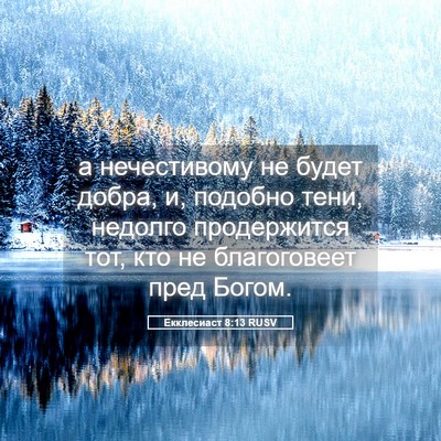 Picture 05 - Екклесиаст 8:13 RUSV - а нечестивому не будет - Bible Verse Picture
