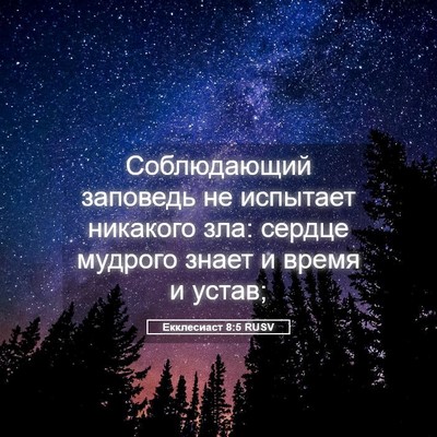 Picture 05 - Екклесиаст 8:5 RUSV - Соблюдающий заповедь не - Bible Verse Picture