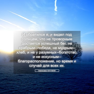 Picture 05 - Екклесиаст 9:11 RUSV - И обратился я, и видел под - Bible Verse Picture