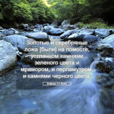 Picture 05 - Есфирь 1:7 RUSV - Золотые и серебряные ложа - Bible Verse Picture