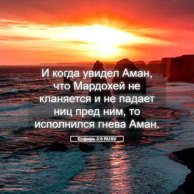 Picture 05 - Есфирь 3:5 RUSV - И когда увидел Аман, что - Bible Verse Picture