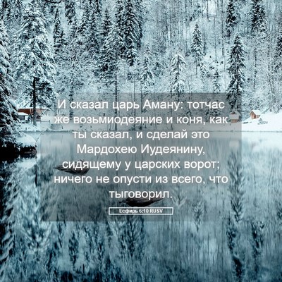 Picture 05 - Есфирь 6:10 RUSV - И сказал царь Аману: тотчас - Bible Verse Picture