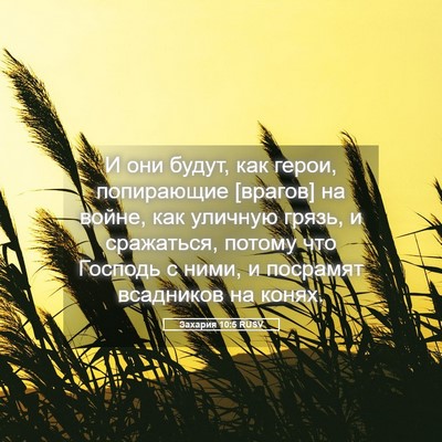 Picture 05 - Захария 10:5 RUSV - И они будут, как герои, - Bible Verse Picture