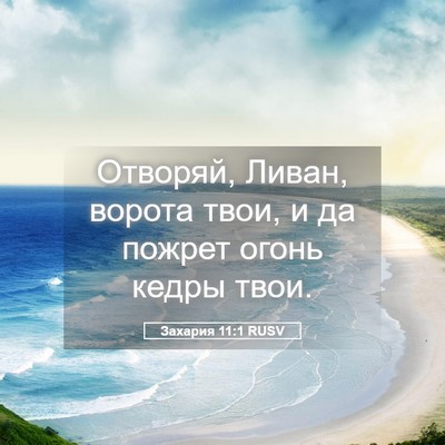 Picture 05 - Захария 11:1 RUSV - Отворяй, Ливан, ворота - Bible Verse Picture