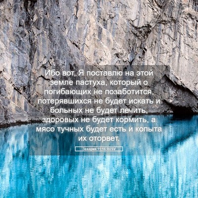 Picture 05 - Захария 11:16 RUSV - Ибо вот, Я поставлю на этой - Bible Verse Picture