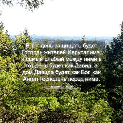 Picture 05 - Захария 12:8 RUSV - В тот день защищать будет - Bible Verse Picture