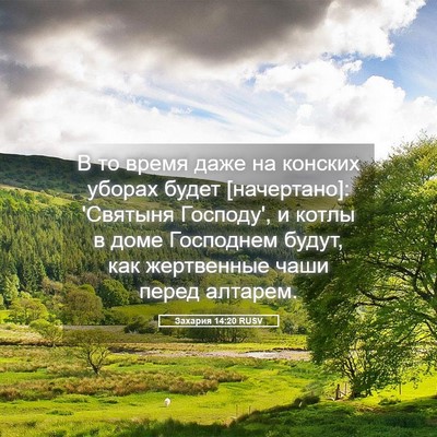 Picture 05 - Захария 14:20 RUSV - В то время даже на конских - Bible Verse Picture