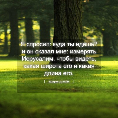 Picture 05 - Захария 2:2 RUSV - Я спросил: куда ты идешь? и - Bible Verse Picture