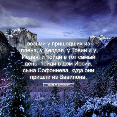 Picture 05 - Захария 6:10 RUSV - возьми у пришедших из - Bible Verse Picture
