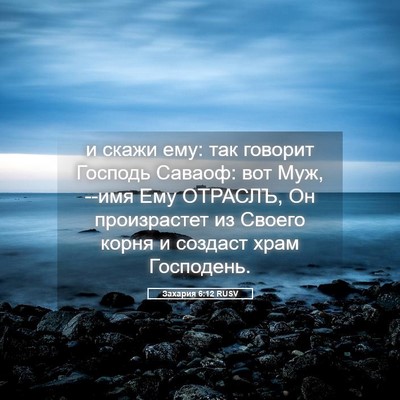 Picture 05 - Захария 6:12 RUSV - и скажи ему: так говорит - Bible Verse Picture