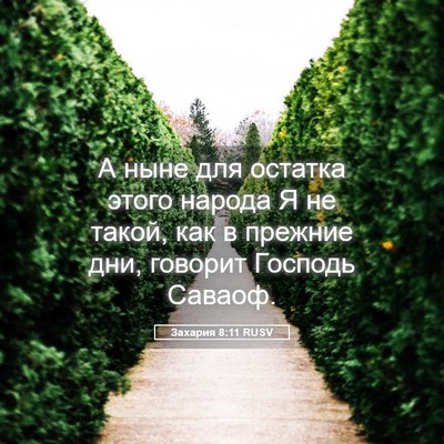 Picture 05 - Захария 8:11 RUSV - А ныне для остатка этого - Bible Verse Picture
