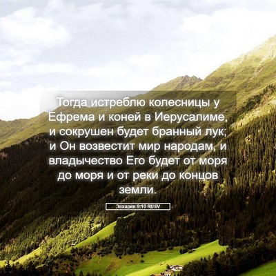 Picture 05 - Захария 9:10 RUSV - Тогда истреблю колесницы у - Bible Verse Picture