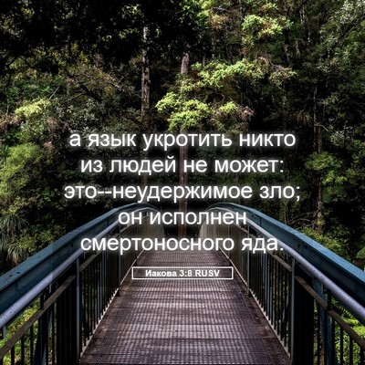 Picture 05 - Иакова 3:8 RUSV - а язык укротить никто из - Bible Verse Picture