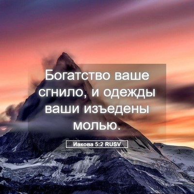 Picture 05 - Иакова 5:2 RUSV - Богатство ваше сгнило, и - Bible Verse Picture