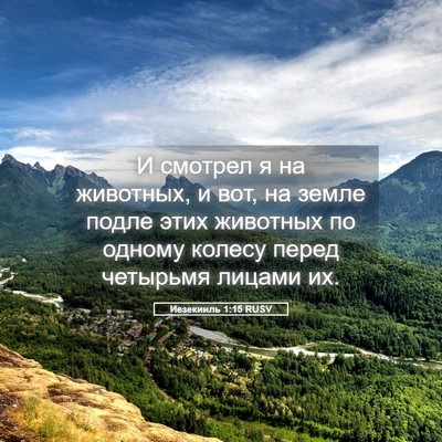 Picture 05 - Иезекииль 1:15 RUSV - И смотрел я на животных, и - Bible Verse Picture