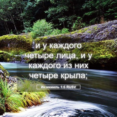 Picture 05 - Иезекииль 1:6 RUSV - и у каждого четыре лица, и у - Bible Verse Picture