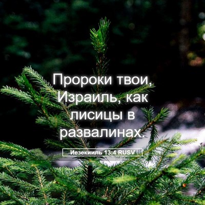 Picture 05 - Иезекииль 13:4 RUSV - Пророки твои, Израиль, как - Bible Verse Picture