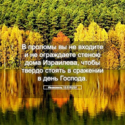 Picture 05 - Иезекииль 13:5 RUSV - В проломы вы не входите и - Bible Verse Picture