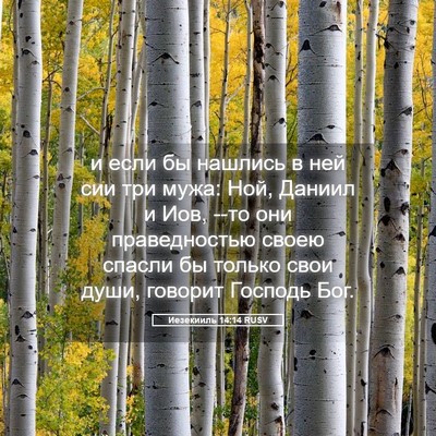 Picture 05 - Иезекииль 14:14 RUSV - и если бы нашлись в ней сии - Bible Verse Picture