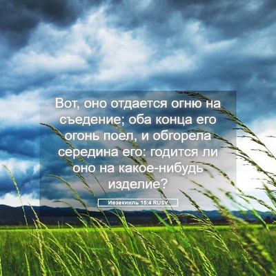 Picture 05 - Иезекииль 15:4 RUSV - Вот, оно отдается огню на - Bible Verse Picture