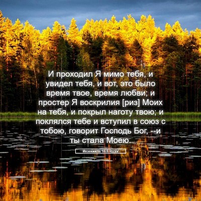 Picture 05 - Иезекииль 16:8 RUSV - И проходил Я мимо тебя, и - Bible Verse Picture