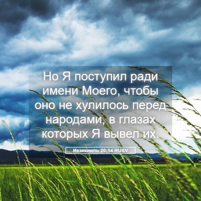 Picture 05 - Иезекииль 20:14 RUSV - Но Я поступил ради имени - Bible Verse Picture